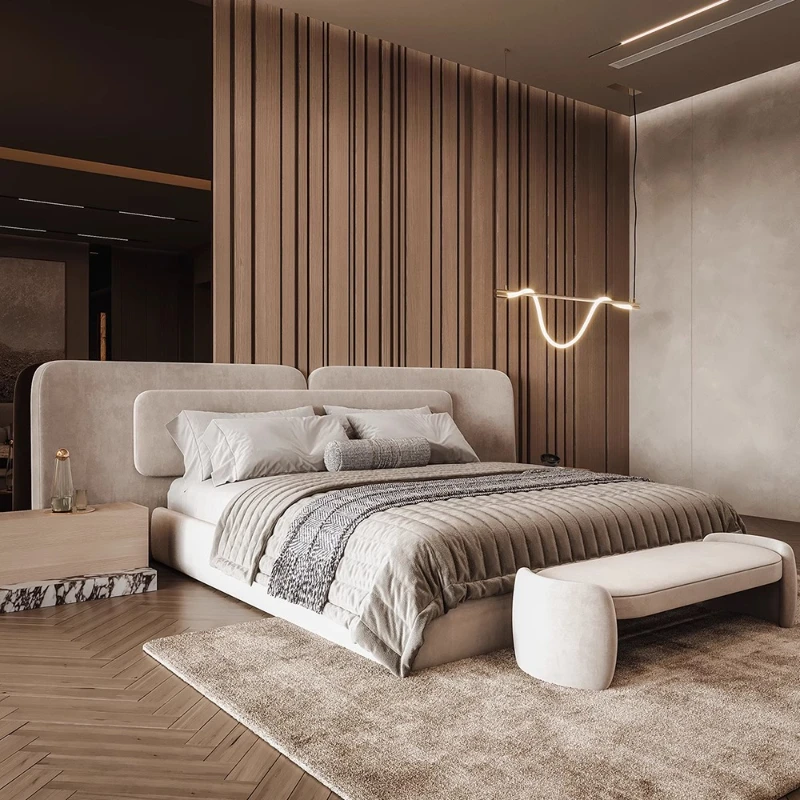 Luxury Skincare Design - Двуспальная кровать в стиле Mid-century Luxury